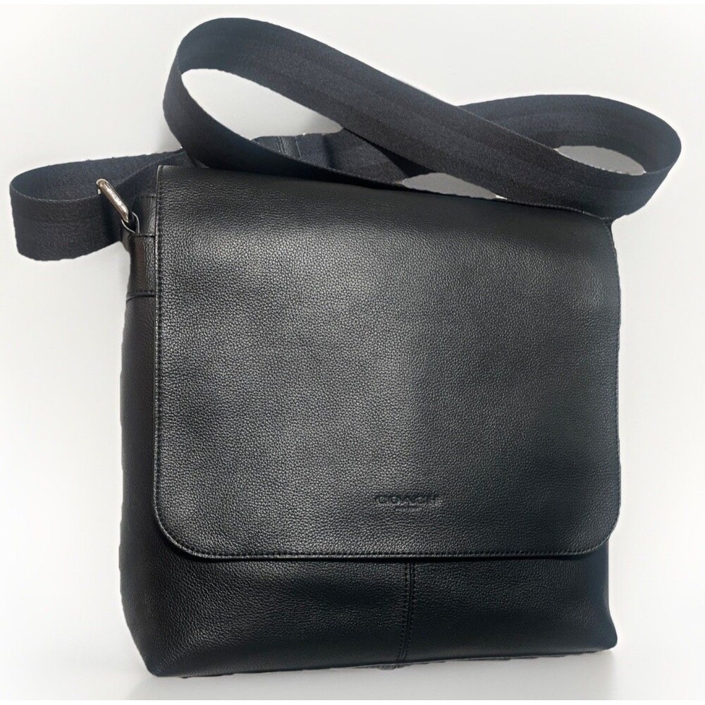 Coach Sullivan Messenger Black Pebbled Leather Crossbody Bag H1861 F29276